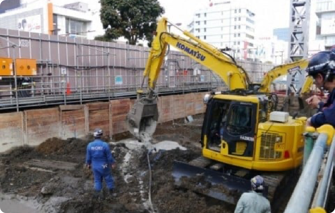 改良体を土留め壁として利用 | ソリッドキューブ工法協会